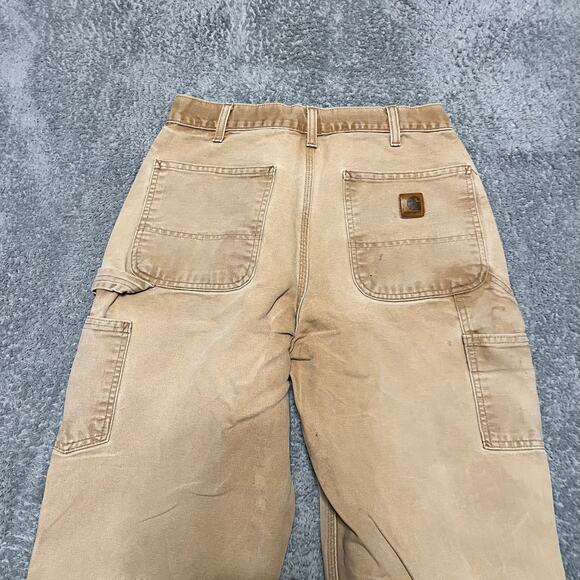 Carhartt Pants Mens 32 X32 Dungaree Light Brown Tan Distressed Carpenter - Picture 5 of 10